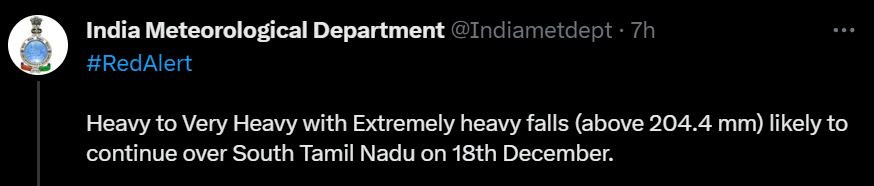 IMD red alert for tamil nadu 